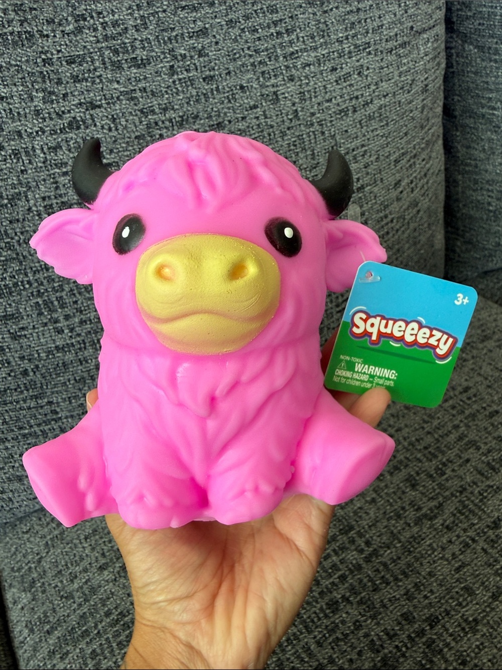 Pink Plush-Style Buffalo Squishy Toy